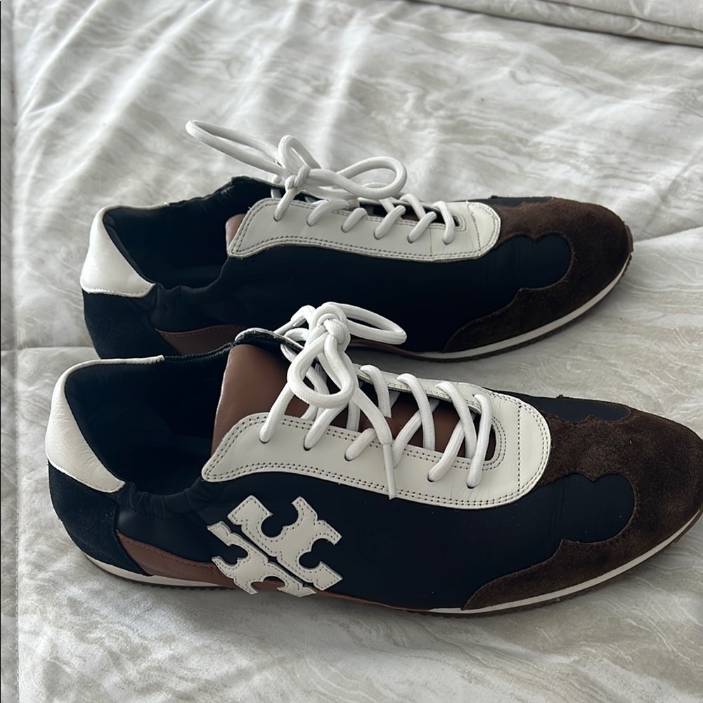 woman   Black and Brown Sneakers tory burch size 9.5